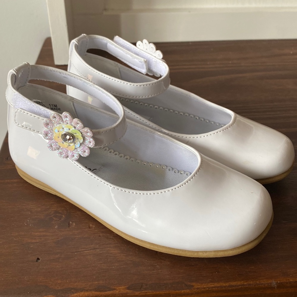 Formal white dress slippers